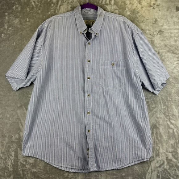 Eddie Bauer Other - Eddie Bauer Button Down Mens XL Blue White Striped Seersucker Shirt (1684)